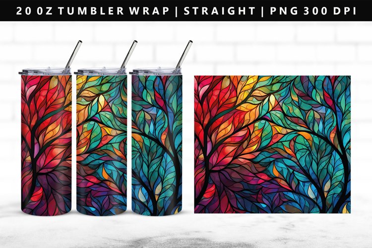 Stained Glass 20oz Tumbler Wrap | Sublimation PNG Design
