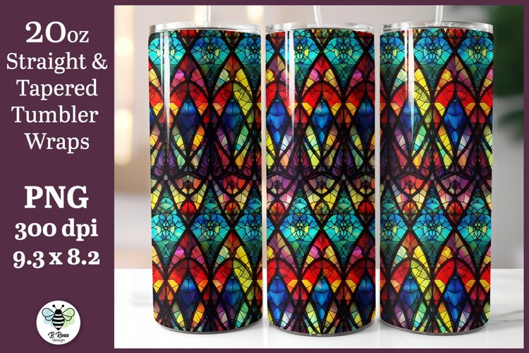 Stained Glass Tumbler Wrap | Seamless Tumbler Design