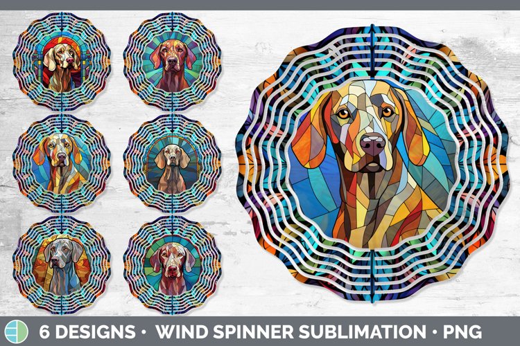 Stained Glass Weimaraner Dog Wind Spinner | Sublimation Spin