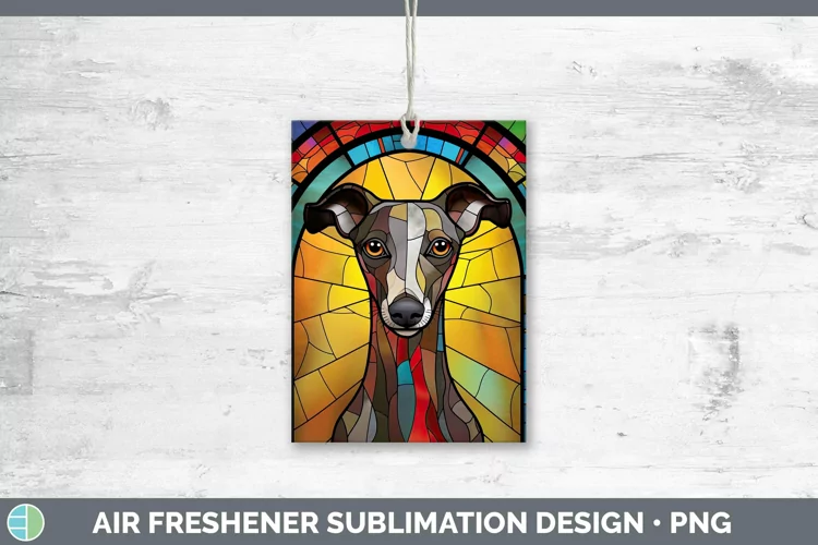 Stained Glass Whippet Air Freshener Sublimation Car Freshene