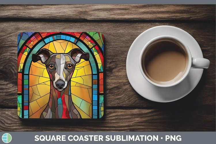 GorgeousStained Glass Square Coaster design.