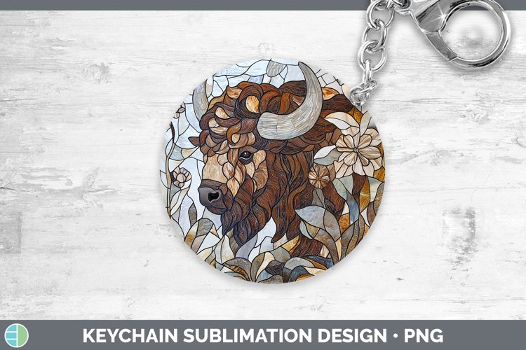GorgeousStained Glass Woodland Keychain design.