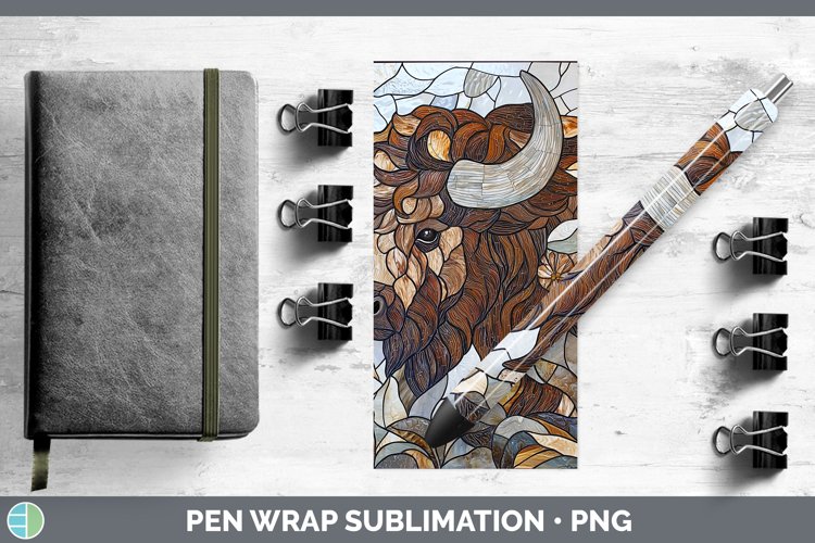 GorgeousStained Glass Woodland Pen Wrap design.