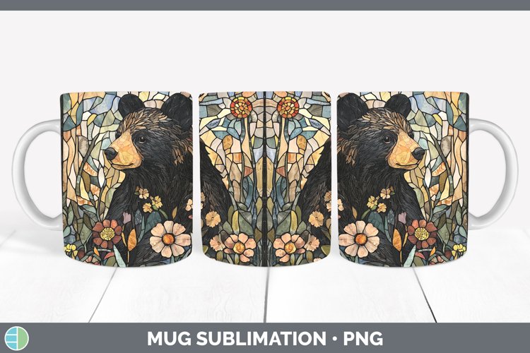 GorgeousStained Glass Woodland Mug Wrap design.