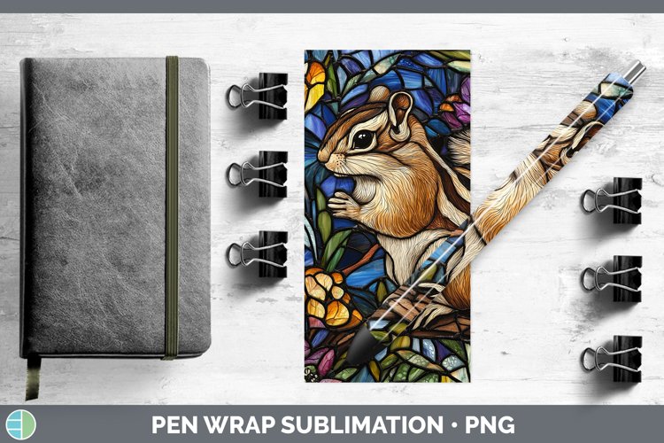 GorgeousStained Glass Woodland Pen Wrap design.