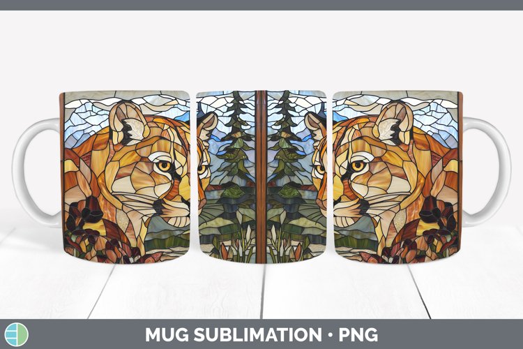 GorgeousStained Glass Woodland Mug Wrap design.