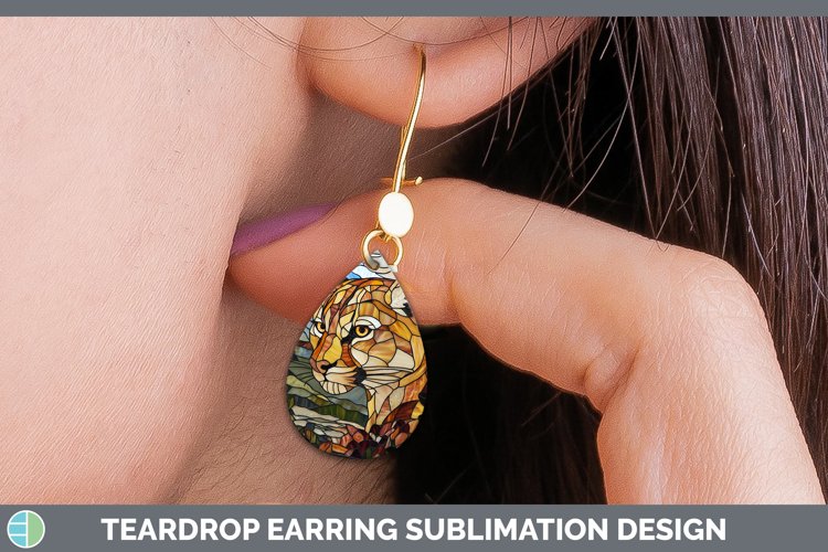 GorgeousStained Glass Woodland Teardrop Earrings design.