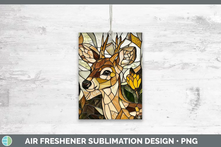 Stained Glass Woodland Deer Air Freshener Sublimation Car Fr
