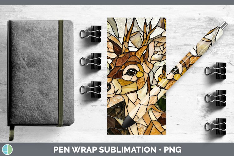GorgeousStained Glass Woodland Pen Wrap design.