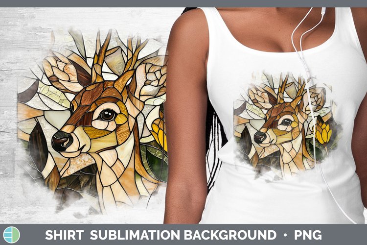 Stained Glass Woodland Deer Shirt Sublimation Sublimation Ba