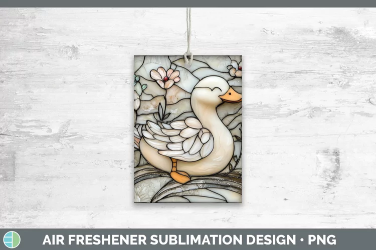 Stained Glass Woodland Duck Air Freshener Sublimation Car Fr