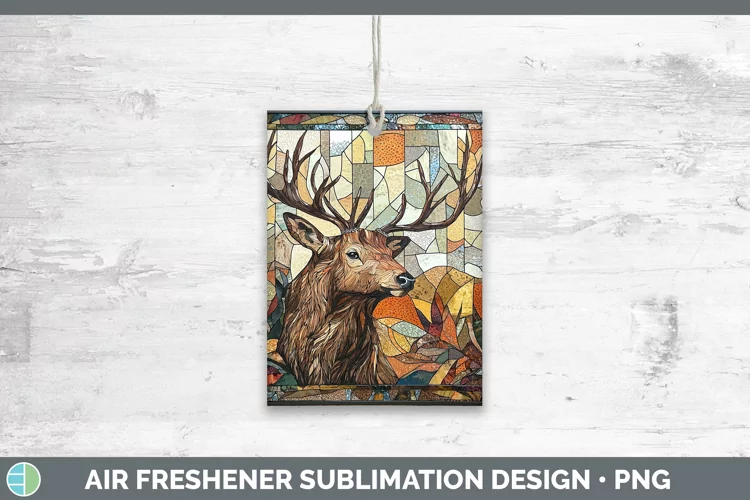 Stained Glass Woodland Elk Air Freshener Sublimation Car Fre