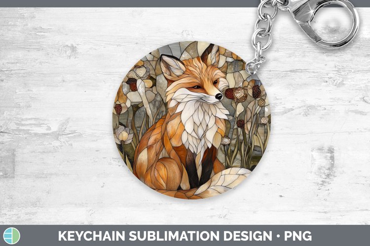 GorgeousStained Glass Woodland Keychain design.