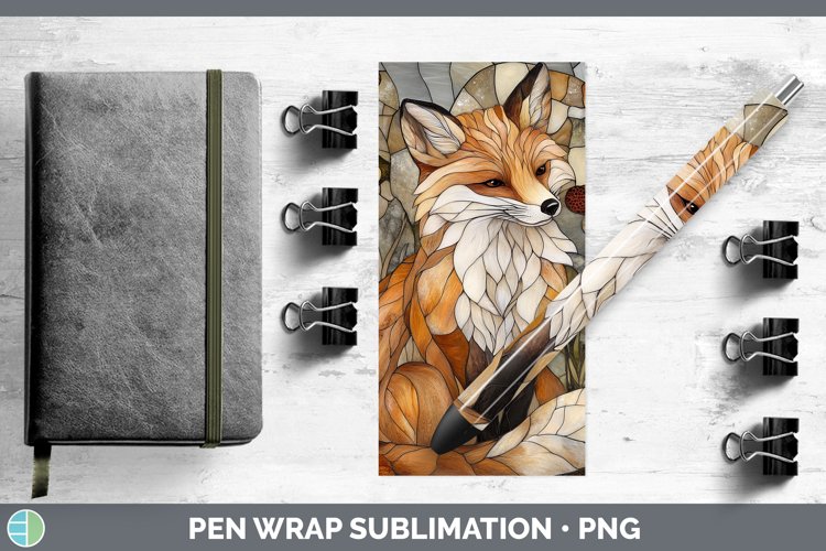 GorgeousStained Glass Woodland Pen Wrap design.