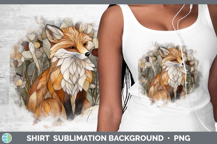 Stained Glass Woodland Fox Shirt Sublimation Sublimation Bac