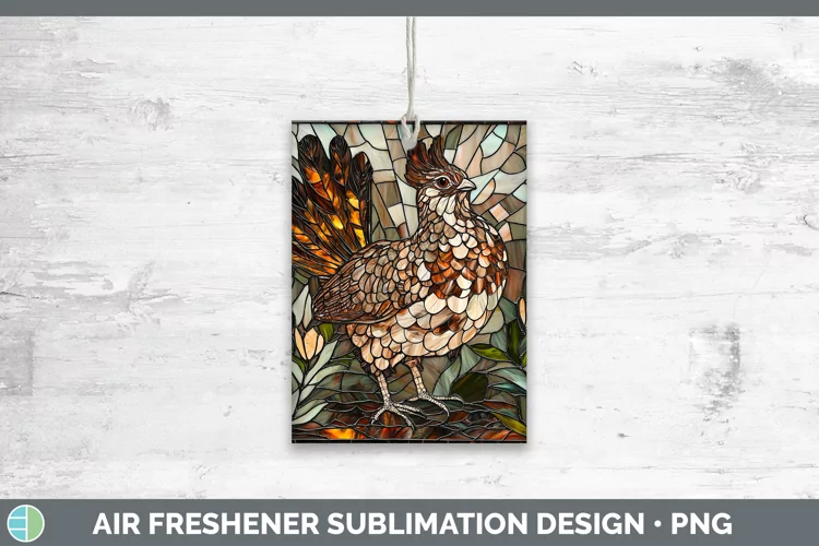Stained Glass Woodland Grouse Air Freshener Sublimation Car
