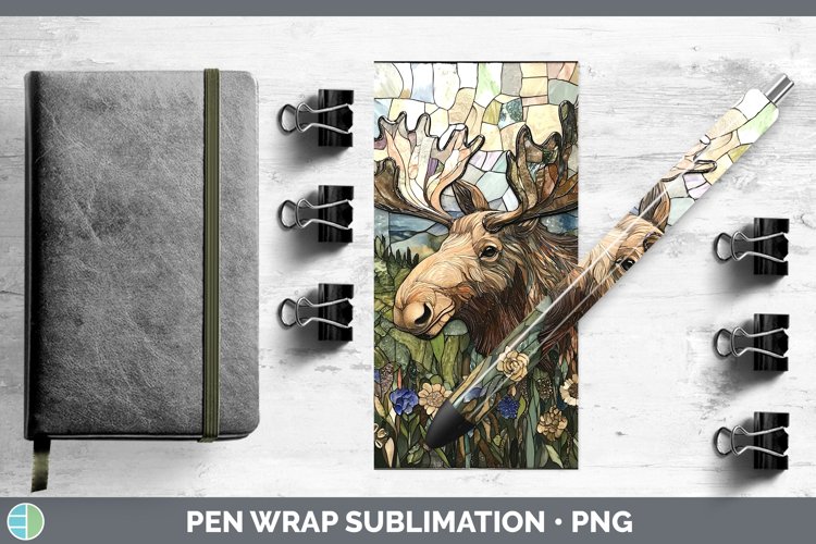 GorgeousStained Glass Woodland Pen Wrap design.