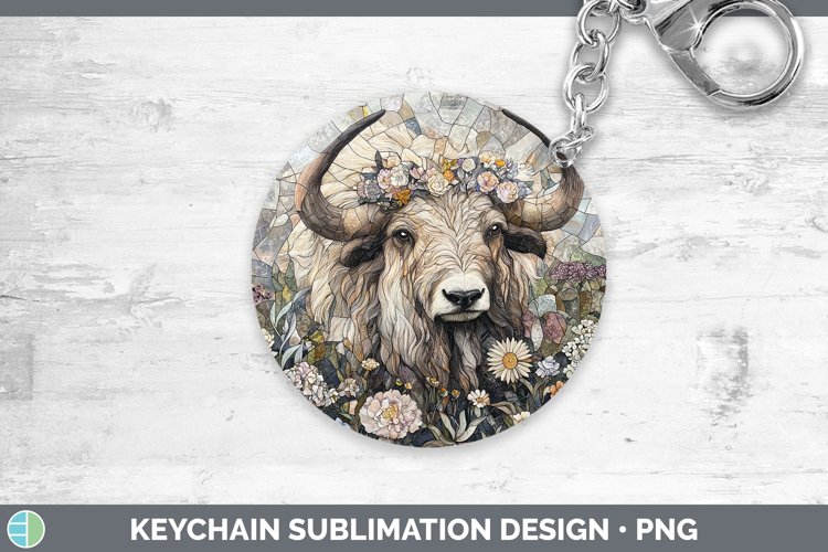 GorgeousStained Glass Woodland Keychain design.