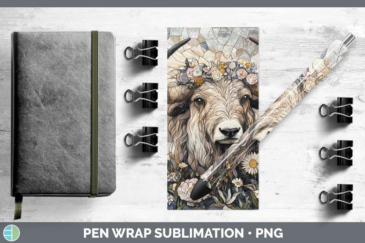 GorgeousStained Glass Woodland Pen Wrap design.