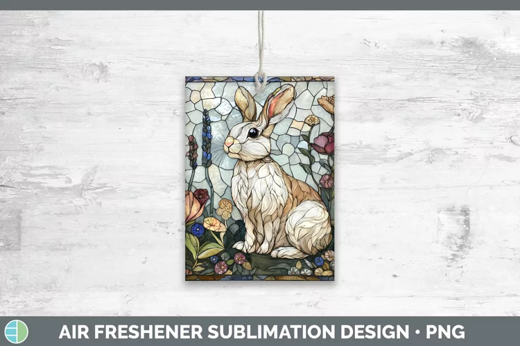 Stained Glass Woodland Snowshoe Hare Air Freshener Sublimati