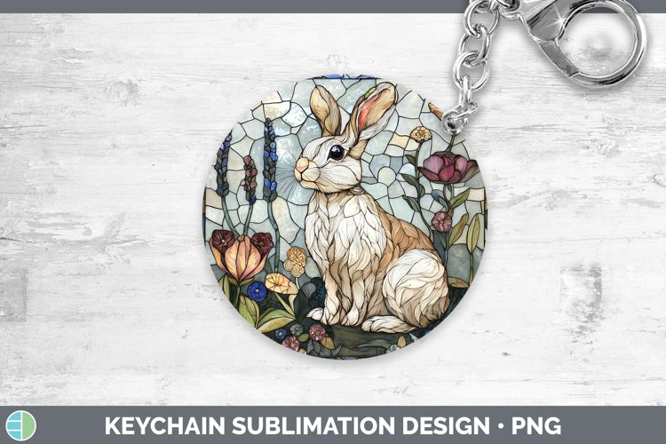 GorgeousStained Glass Woodland Keychain design.
