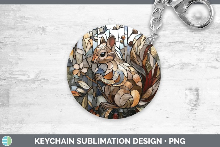GorgeousStained Glass Woodland Keychain design.