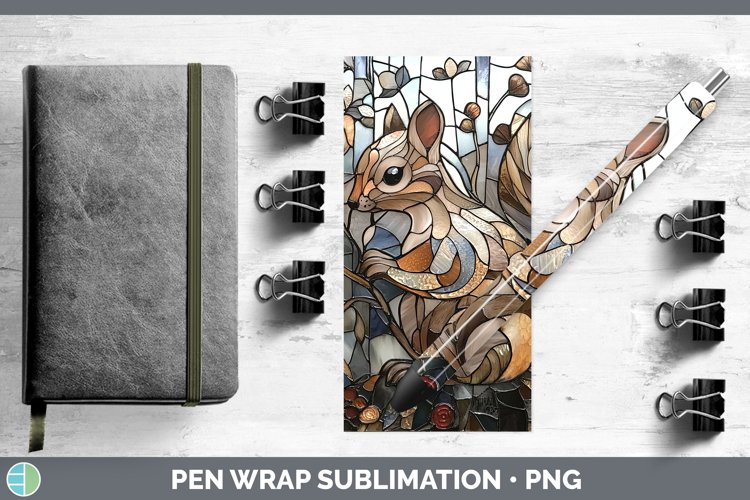 GorgeousStained Glass Woodland Pen Wrap design.