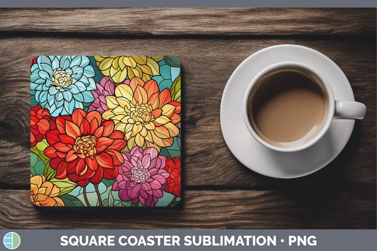 GorgeousStained Glass Square Coaster design.