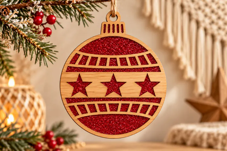 Star Christmas Ornament Laser Cut SVG