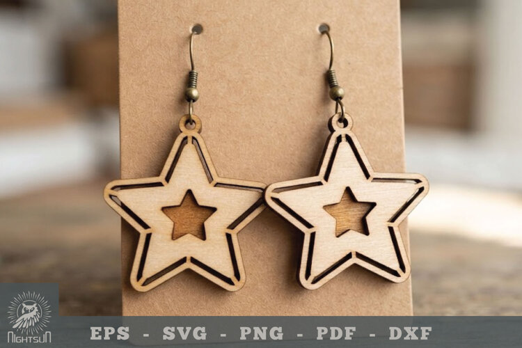 Star Lasercut Earring example image 1