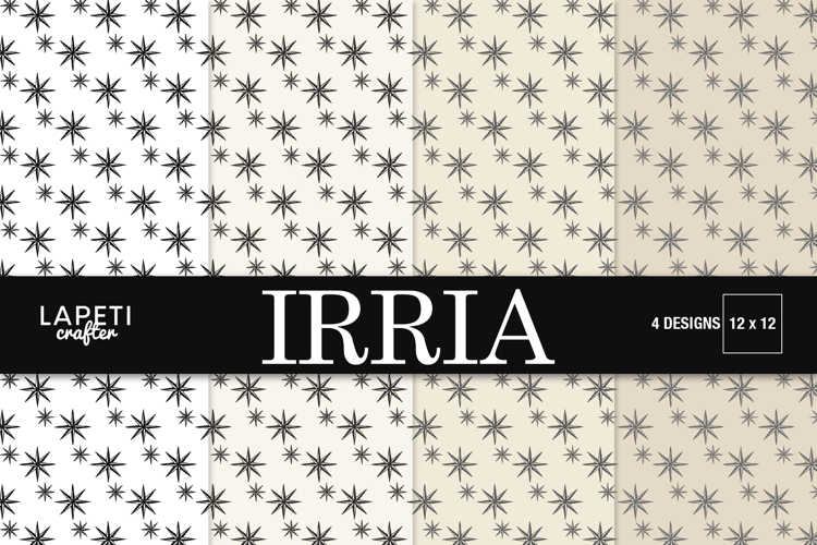 Star Pattern Digital Paper, Neutral Christmas Background