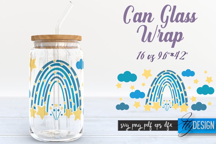 Can Glass Wrap Rainbow SVG | Rainbow SVG Design | Template