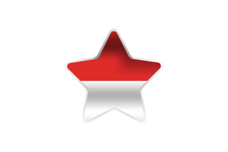 Star shape indonesia national flag sticker design