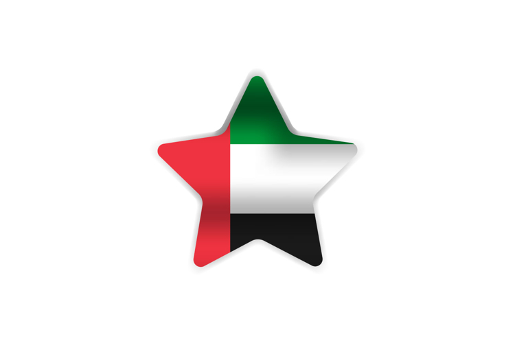 Star shape uae national flag sticker design