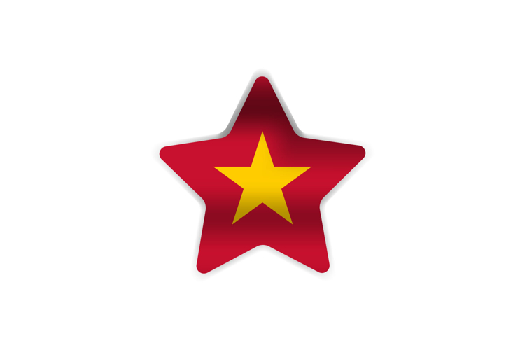 Star shape vietnam national flag sticker design