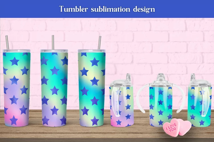 Stars skinny and sippy cup tumbler sublimation design