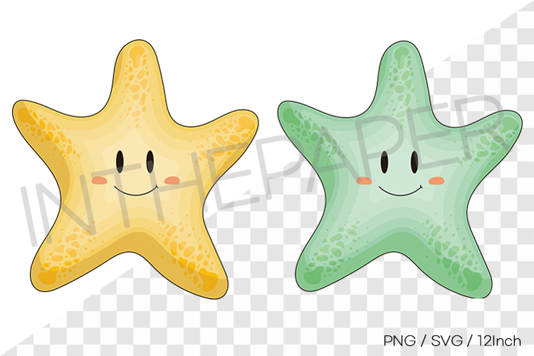 Cute starfish PNG SVG clipart seashell conch cartoon illust