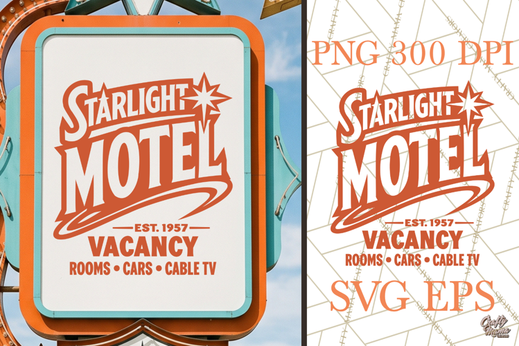 Retro Starlight Motel SVG PNG Atomic Age Sign