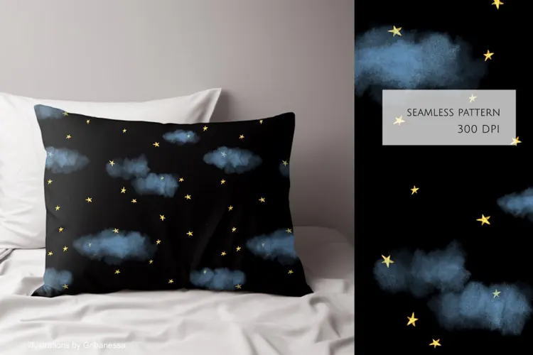 Starry Night Sky Seamless Pattern