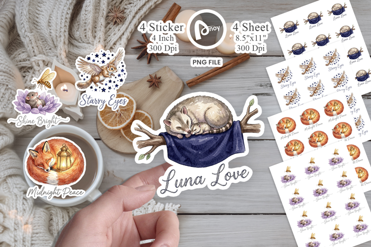 Sleepy Woodland Animals Sticker