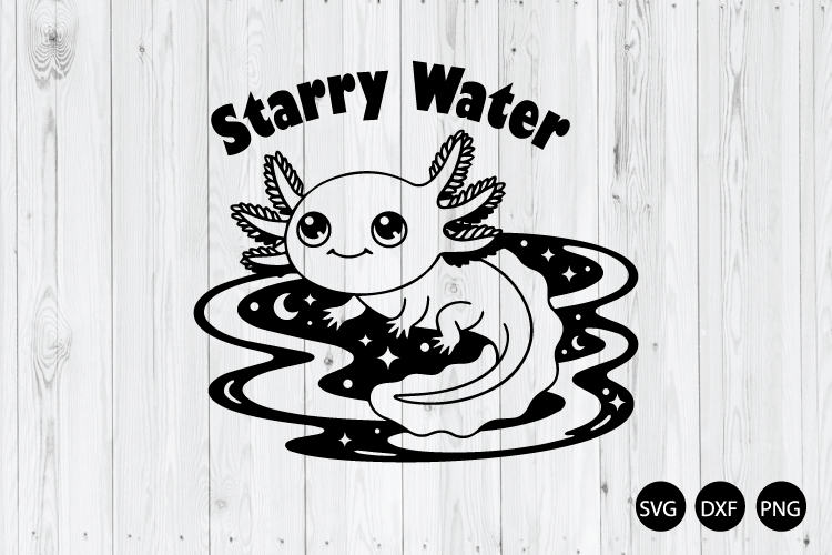 Starry Water SVG, Axolotl Starry Water SVG