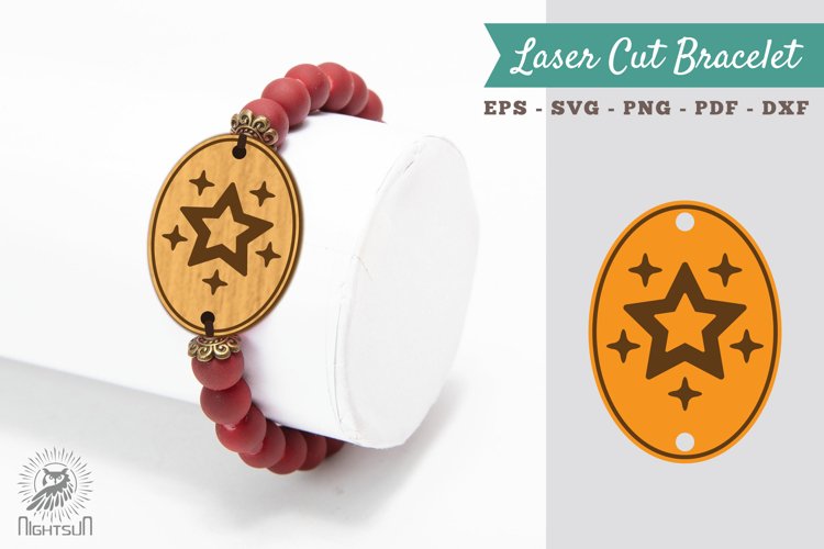 Stars Laser Cut Bracelet SVG