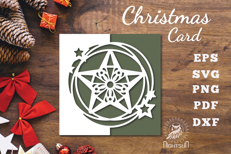 Stars Papercut Card SVG