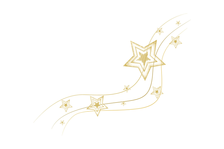 Stars pattern decorative element with lines wave vector