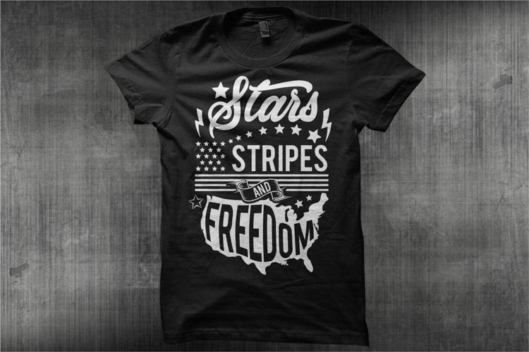 Typography American Themes - Starts Stripes and Freedom