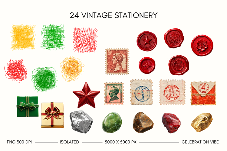 Vintage Stationery Decor Elements