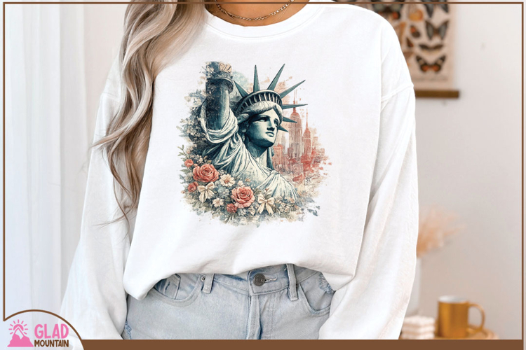 Floral Statue of Liberty, Americas birthday celebration png