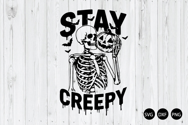 Stay Creepy SVG, Retro Halloween SVG, Funny Halloween SVG example image 1