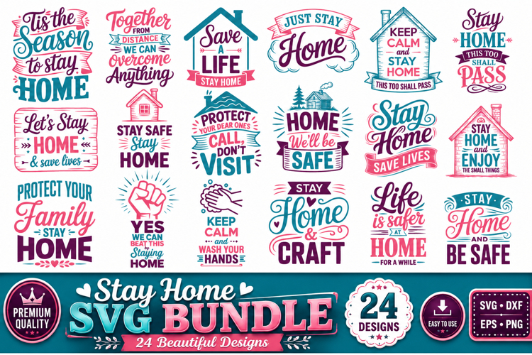 Stay Home Svg Bundle