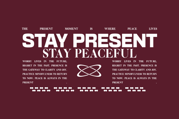 Stay Present Stay Peaceful Urban Typography T-shirt Design